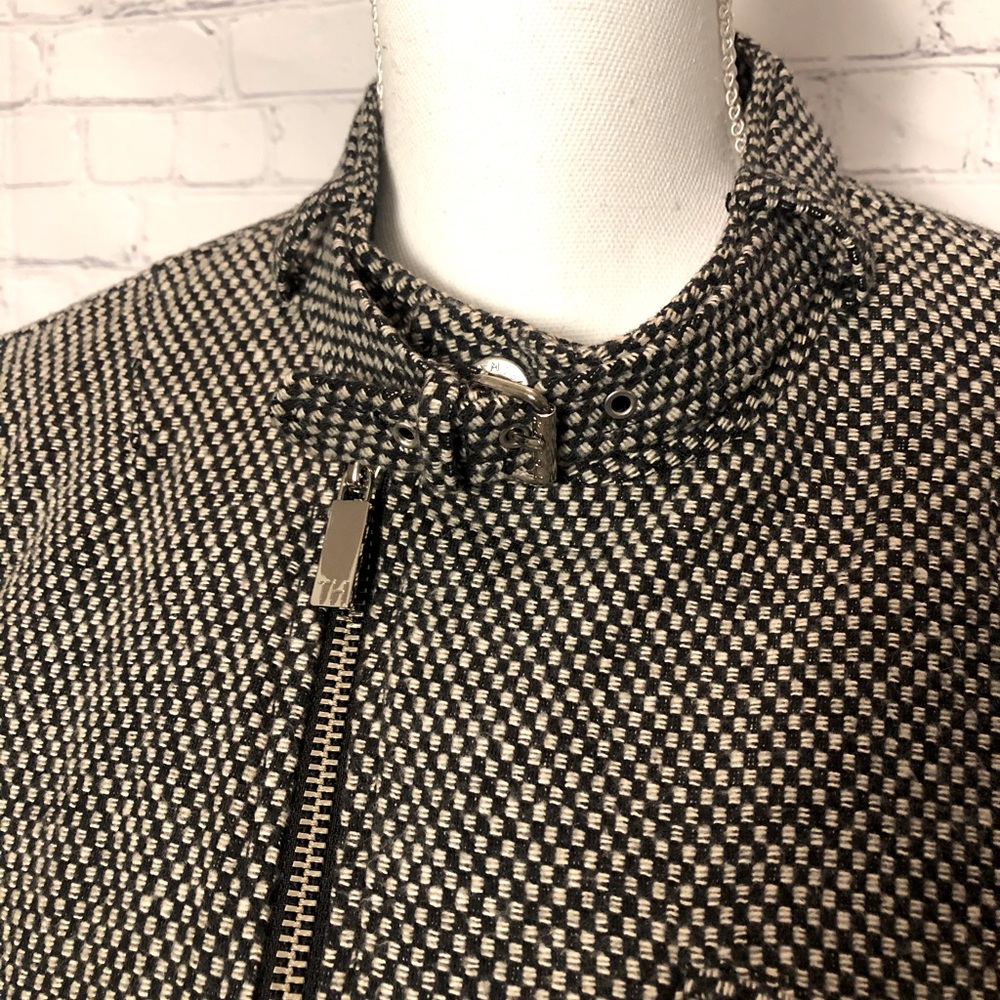 Tommy Hilfiger Tweed Moto Jacket! Blk/Wh- Lined!